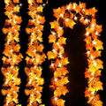 Luditek Fall Decor 3-Pack Fall Garland with Lights, Total 24.6ft 60LED by Luditek