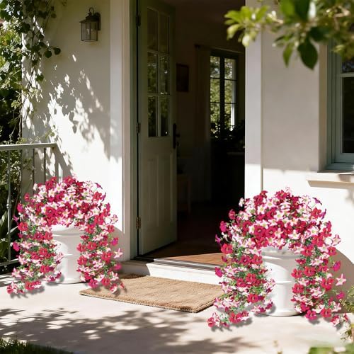 Vibrant Silk Artificial Flowers for Outdoors with Realistic UV Resistant Fake Plants,Includes 2 PCS of Spring Garden Decor Set for Hanging, Patio, Front Porch, Yard Decorations Outdoor - Image 3