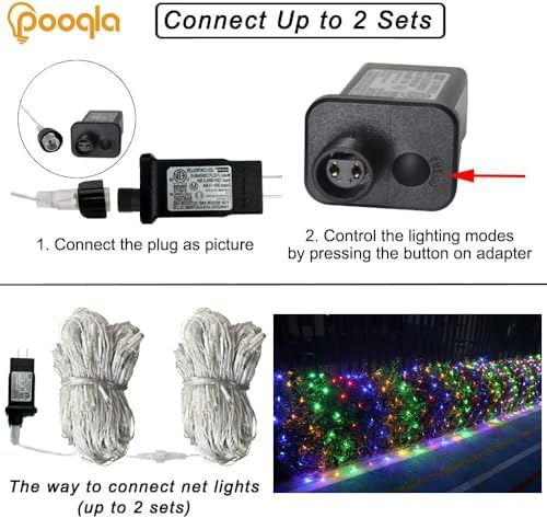 Pooqla Colorful Net Lights, 28x 5ft Christmas Lights Outdoor Clear Wire - Image 4