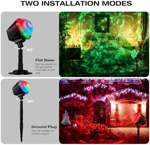 Projector Lights Outdoor, 15 Colors Water Wave Ocean Moving Effect RGBW LED Night Light Weatherproof with Remote & Timer for Halloween Christmas Holiday Garden Yard House Parties Bedroom Ceiling Decor - Image 3