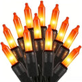 2 Pack Orange Halloween Lights, 100 Count, Incandescent Mini Halloween String Lights Outdoor, Black Wire Connectable Tree Light for Garland Christmas Thanksgiving Holiday Patio Home Decor by Unknown