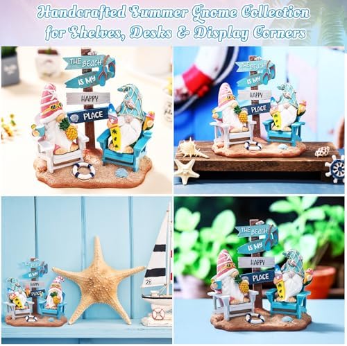 Wonderjune Beach House Decor Resin Sign Figurine for Mantle,Gnome - Image 5