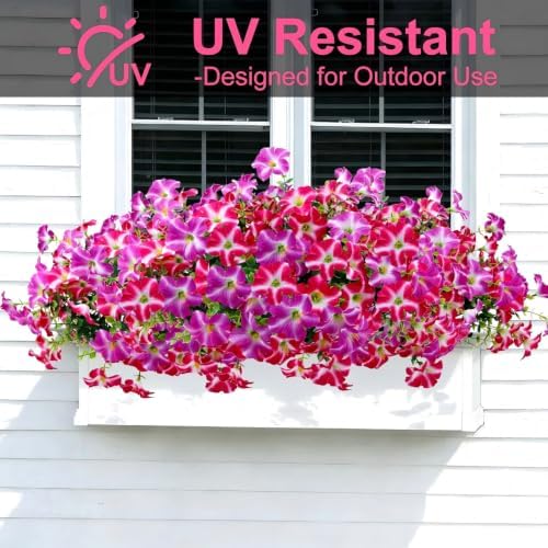 Artificial Petunia Flowers Outdoor, 8 Bundles UV Resistant Faux Plants - Image 4