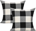 VAKADO Black White Buffalo Plaids Decorative Throw Pillow Covers Outdoor Fall Farmhouse Retro Boho Square Cushion Cases Halloween Home Decor Classic Rustic Check for Porch Couch Patio 24x24 Set of 2 by VAKADO