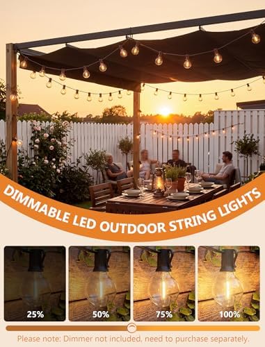 25FT LED G40 Outdoor String Lights with 25 Shatterproof Bulbs, Brown Wire - Image 3