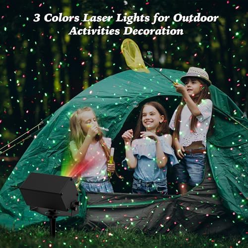 AIRIVO Outdoor Laser Lights Projector, RGB Color Firefly Lights Projection Light, Christmas Star Projector with Remote Control, Holiday Halloween Decor for Home, Garden, Trees, RGB 3 Color Motion - Image 3