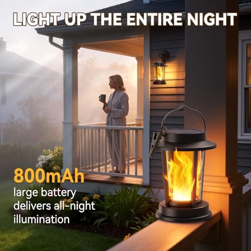 Solar Lanterns Outdoor, 4 Pack Flickering Flame Solar Lights - Image 3