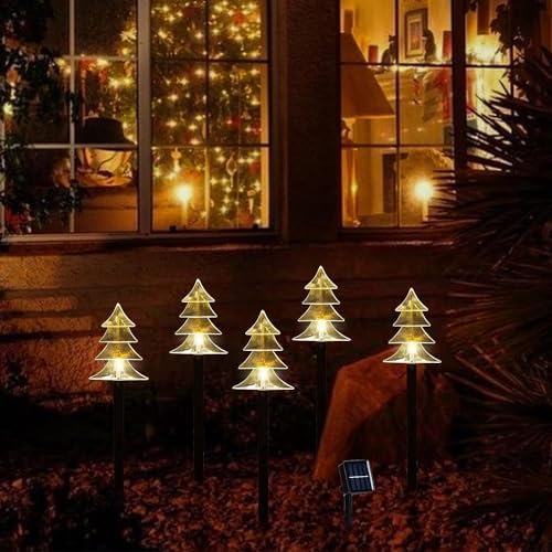 10‑Pack Solar Christmas Pathway Lights, Waterproof Outdoor LED Landscape Lights for Yard, Lawn, Patio & Walkway Holiday Decor by ILLUMINEW