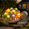 Guhope Solar Garden Statues, Outdoor Turtle Decor with Succulent and 8 LED Lights, Resin Outside Yard Figurine Decor for Garden, Yard, Lawn, Balcony, Porch, Gifts for Mom Grandma by GuhopeLighting