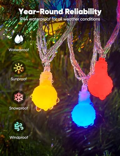 Minetom Multicolor Globe String Lights, 33 Feet 100 Led Fairy Lights - Image 5