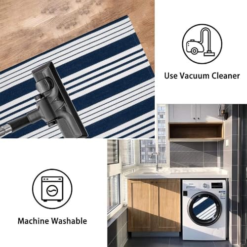 OJIA Blue & White Outdoor Rug 3'x5' Front Porch Rug Outdoor Mat Patio Decor - Image 5