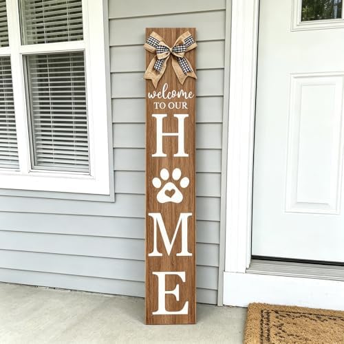 Welcome to Our Home Front Door Sign, 47"X8", Wood by Unknown