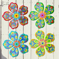 Giyyomtr Metal Flowers Wall Decor - 4pcs Metal Flower Wall Art Hanging Decorations for Outdoor Fence Garden Yard Patio Decor by Giyyomtr