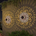 gardencave 2 Pack Solar Fence Lights Metal Solar Powered Outdoor Deck Step Wall Lights Mandala Theme Waterproof Fence Light for Garden Post Patio Backyard Yard Decor (2 Pack) by gardencave