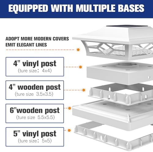 VOLISUN 12Pack Solar Post Cap Lights, 2 Color Modes Deck Lights, White - Image 5