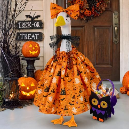 Halloween Orange Porch Goose Outfits for 23 Inch Lawn Statue - Image 2