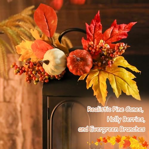 Bdor Fall Lanterns LED Candles 2 Pack 16 Inch Thanksgiving Decor Timer - Image 5