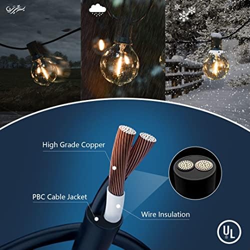 100ft Outdoor String Lights Waterproof Patio Lights,Shatterproof Led Outside Globes UL Listed Exterior, Indoor Lighting Backyard Bistro Party - Image 4