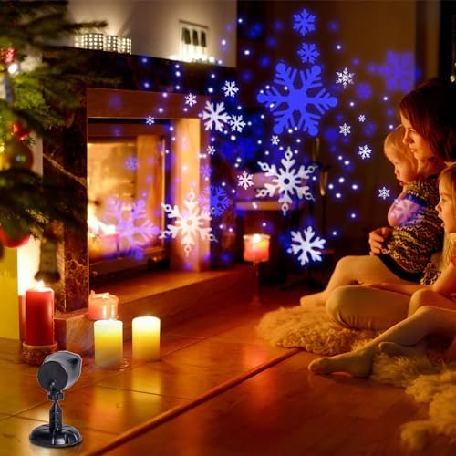 Vanthylit Christmas Projector Lights Outdoor, White Blue Snowflakes Projection Outside, Waterproof LED Landscape Christmas Light for Window Yard House Party Xmas Indoor Decor - Image 3