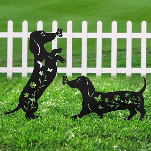 Metal Dachshund Yard Art Outdoor Garden Decor,Dachshund Gifts for Women by HomeGardenDecorations