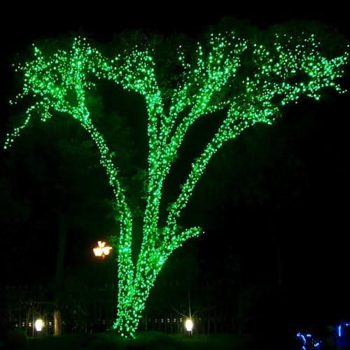 DAZZLE BRIGHT Christmas 300 LED String Lights, 100FT Connectable String Lights with 8 Lighting Modes, Xmas Vintage Decorations for Indoor Outdoor Party Supplies Yard Garden Decor (Green) - Image 2