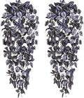 BLEUM CADE Fake Hanging Plants, 2pcs Artificial Hanging Plant, Faux Deep Purple Vines Hanging Plant for Wall Home Living Room Indoor Outdoor Halloween Decor (No Baskets) by BLEUMCADE