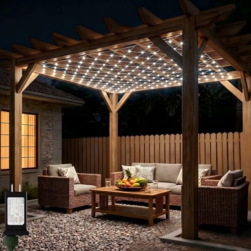 LitHome 13 x 13FT Christmas Net Lights Outdoor Mesh Lights Connectable by LitHome