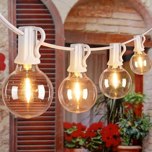 Ollny Outdoor String Lights, 150FT LED Patio Lights Waterproof White Wire by Ollny