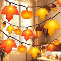 Fall Thanksgiving Harvest Decor - 20 LED Fall String Lights Plug in, 12Ft LED Autumn String Lights with Maple Leaf Pumpkin Acorn, for Indoor Outdoor Autumn Harvest Decorations & Thanksgiving Decor by SOTOPOO