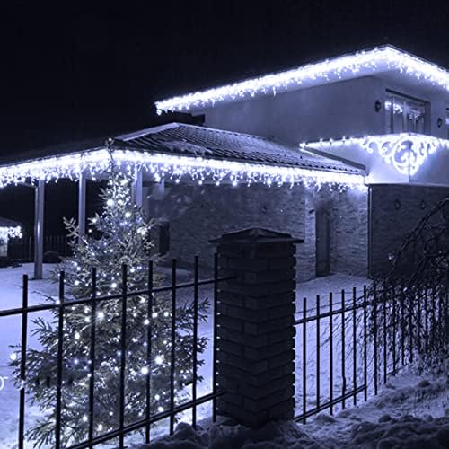 USOKYO Icicle Christmas Lights, 62FT LED Icicle String Lights with 144 Drops, Outdoor/Indoor Use, 8 Modes, Cool White - Image 5