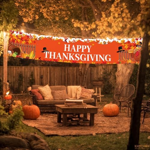KatchOn Happy Thanksgiving Banner Outdoor 120x20 Inch - Image 4