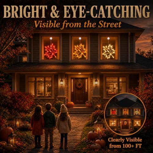 LOLStar Fall Decor Window Lights 2026, Thanksgiving Decorations LED Lights - Image 4