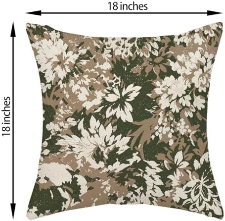 Boho Outdoor Sage Green Floral Vintage Pillow Covers 18x18 Set of 2 - Image 2