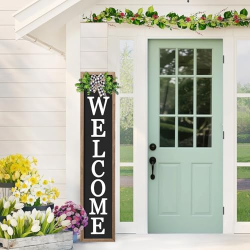 3D Outdoor Welcome Sign, 45"X9", Wood Black by Unknown