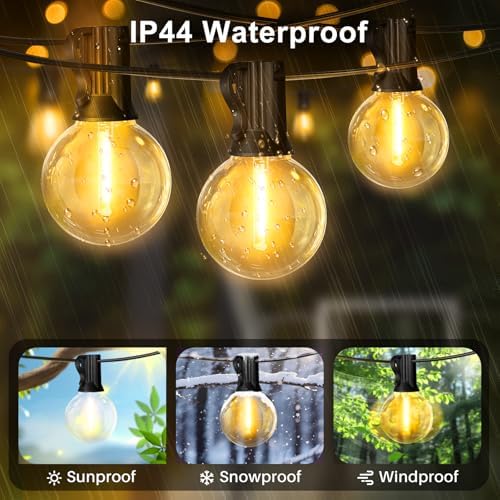 LAMPHOME LED Outdoor String Light, 26Feet Patio Lights with12+1Edison Shatterproof Bulbs(1Spare), UL Waterproof Outside Lights connectable Dimmable for Backyard Porch Decor,Yellow - Image 3