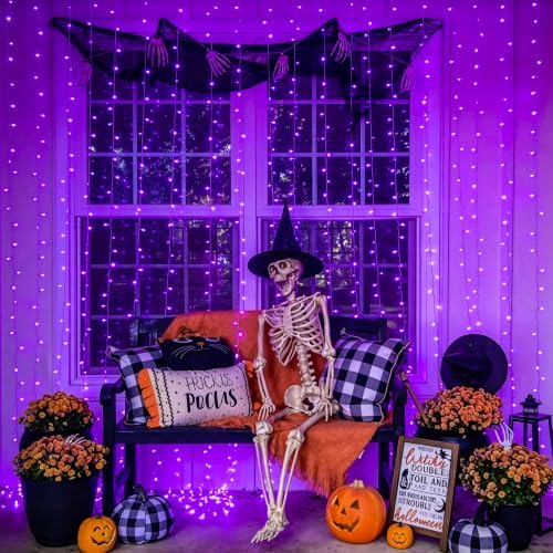 JMEXSUSS 200 LED USB Purple Halloween Lights, 6.5ft x 6.5ft - Image 5