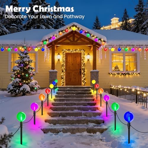 Zuske Outdoor Jumbo G40 Christmas Pathway Lights, 23FT Connectable Walkway Lights with 12 G80 Multicolor LED Bulbs for Driveway Yard Lawn Garden - Image 6