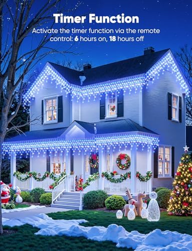 Icicle Christmas Lights Outdoor, 40 FT 432 LED Icicle Lights with 81 Drops - Image 6