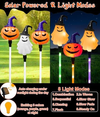 Halloween Decorations Outdoor Solar Garden Stake Lights Halloween Lights - Image 3