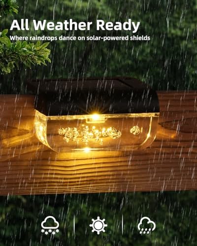Herzila 16 Pack Solar Fence Lights, Waterproof Outdoor Solar Step Lights Fence Lights Solar Powered for Outside, Step, Fence, Deck, Stair, Pool and Yard, Warm White - Image 4