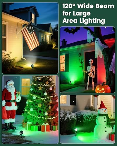 SURAIELEC Dusk to Dawn Halloween Spotlight Outdoor, Timer, ETL Listed - Image 6
