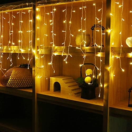 GTSYDING LED Icicle String Lights, Christmas Icicle Lights 16.4FT 216 LEDs Window Curtain Starry Fairy Lights Plug in 8 Modes for Wedding Party Bedroom Garden Patio Outdoor Indoor (Warm White, 5) - Image 4