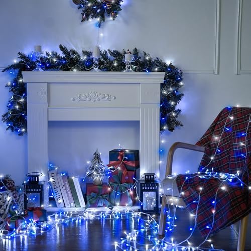 JMEXSUSS 163ft 500 LED Blue and White Christmas Lights with 8 Modes - Image 6