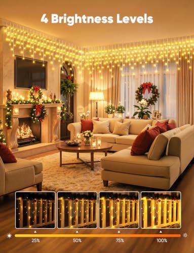 Icicle Lights for Outside - 66 FT 736 LED Icicle Christmas Lights Outdoor - Image 5