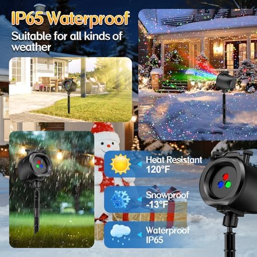 Christmas Light Projector Outdoor, 2-in-1 Holiday Projector with 4 Slides - Image 6