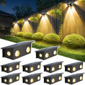 T-SUN Solar Fence Lights, 10 Pack Fence Lights Solar Powerd Outdoor 3000K 2 Mode Bright Warm White, Waterproof Dusk to Dawn Wall Fence Light for Backyard Wall Railing Patio Porch Pool by T-SUN