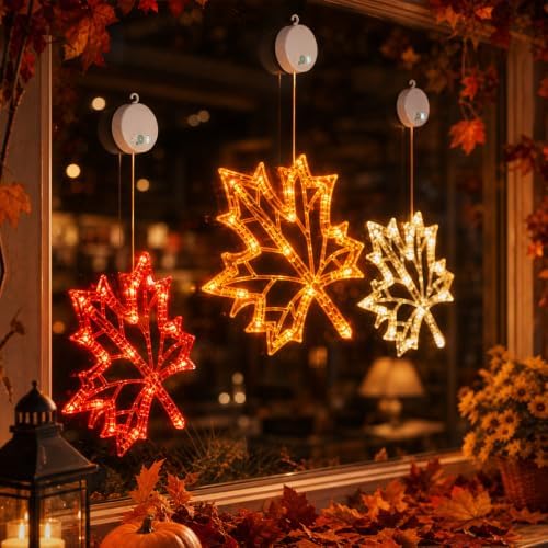 LOLStar Fall Decor Window Lights 2026, Thanksgiving Decorations LED Lights - Image 3
