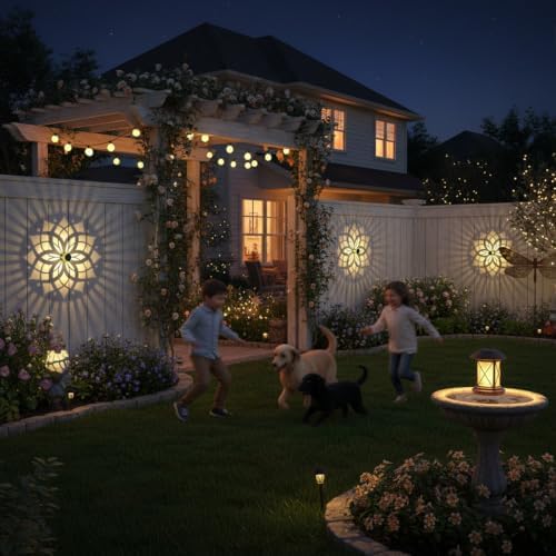 4 Pack Solar Fence Lights Metal Solar Powered Outdoor Wall Deck Step Lights Mandala Theme Waterproof Fence Light for Garden Post Patio Backyard Yard Decor, Gardening Gifts for Women Mom Grandma - Image 4