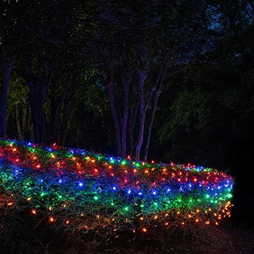 Wintergreen Lighting 100 Count M5 Multicolor LED Christmas Net Lights, 4 x 6 ft Green Wire Indoor/Outdoor Commercial Grade Outdoor Christmas Decorations for Hedges & Bushes - Image 2