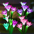 SOLARBABY Solar Lights Outdoor - Lily Flower Solar Garden Lights, 4 Pack Lights Outdoor Waterproof Multicolor Changing LED Flower with Bigger Lily for Patio Yard Pathway Balcony Outdoor Décor by SOLARBABY